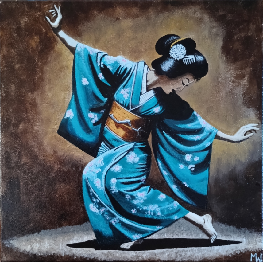 La Japonaise bleue 40x40
