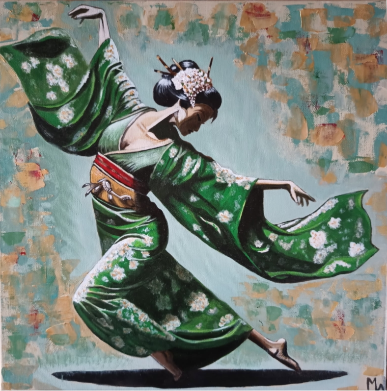 La Japonaise verte 40x40