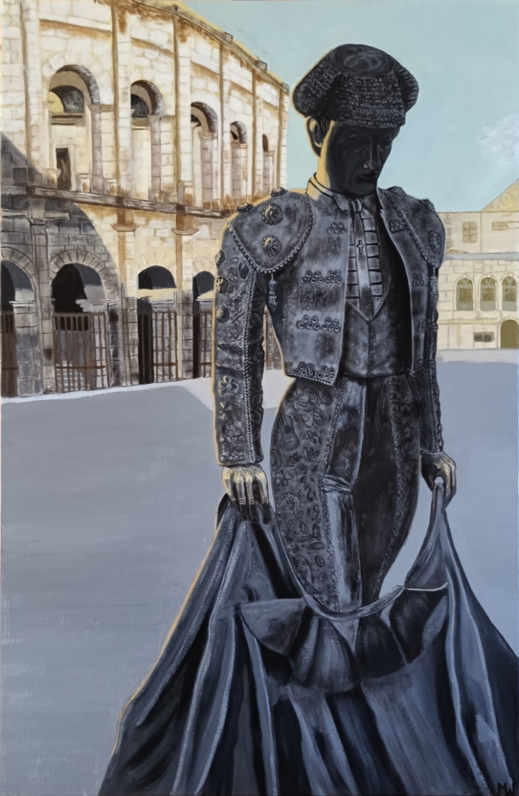 Nimeño 2 devant les arènes de Nîmes 60x92
