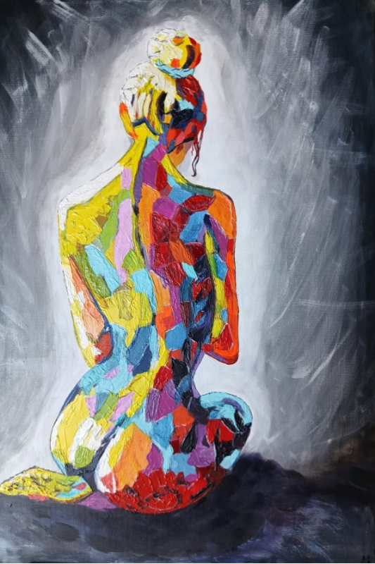 Nue dans la grotte 40x60